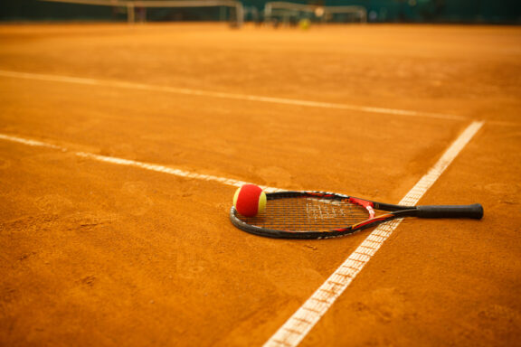 tennis racket and the ball