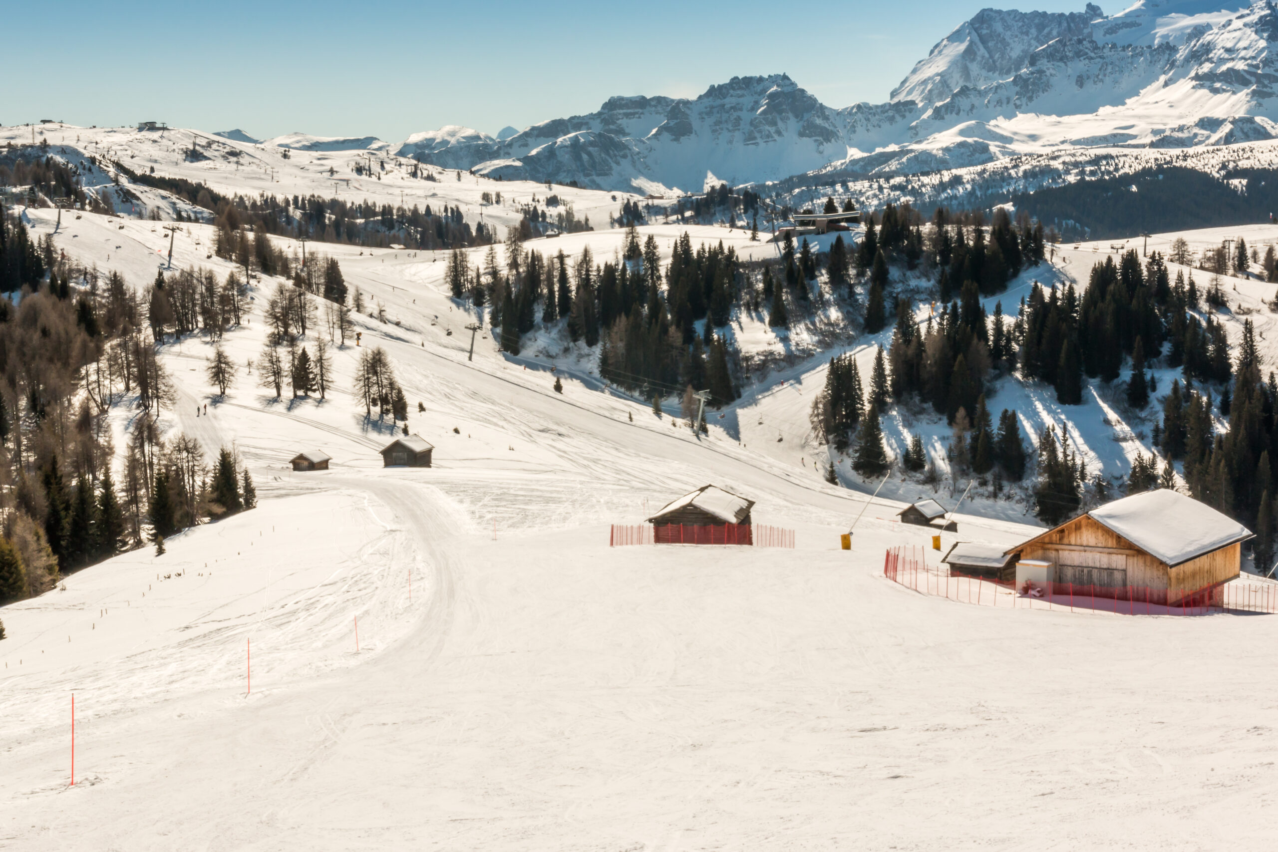 Sunny Ski Slope at ski resort