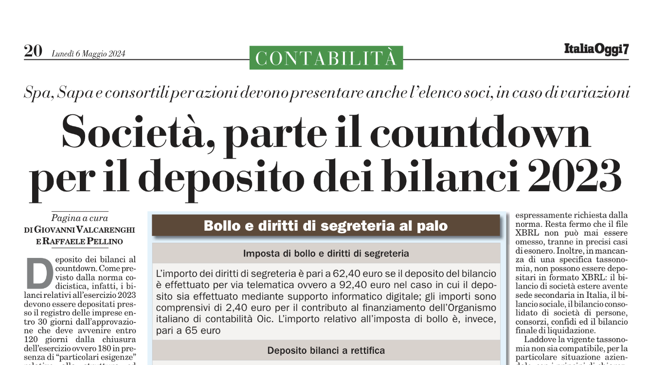 Deposito dei bilanci 2023 Fisconoprofit